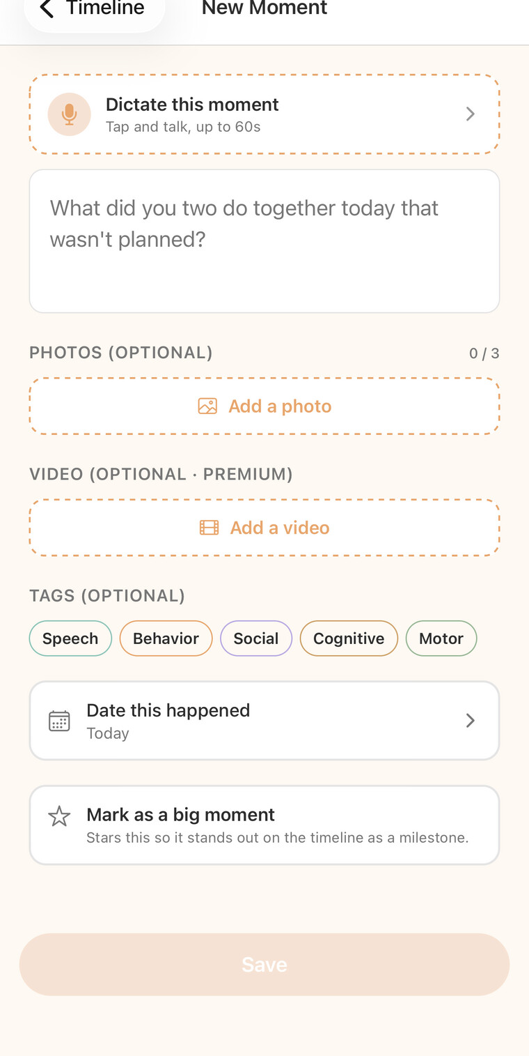 OriKone new moment capture screen